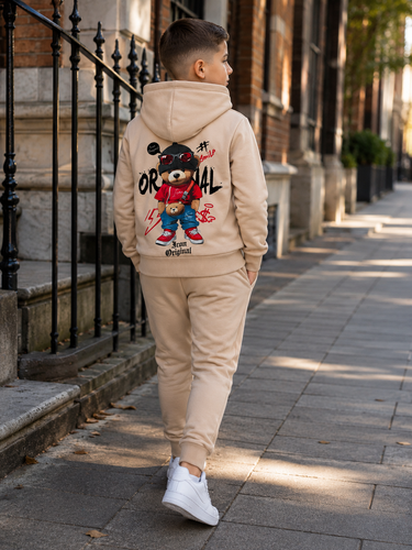Icon Joggingsset beige met beer