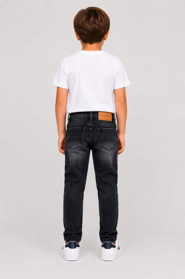 Jongens jeans met ICON-detail – zwart