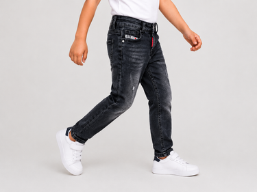 Jongens jeans met ICON-detail – zwart