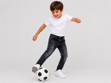 Jongens jeans met ICON-detail – zwart
