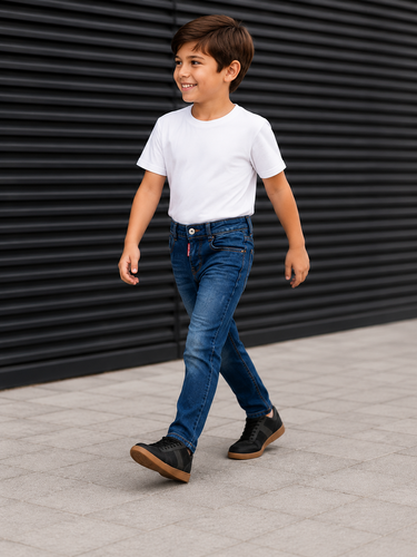 Jongens jeans met ICON-details – blauw