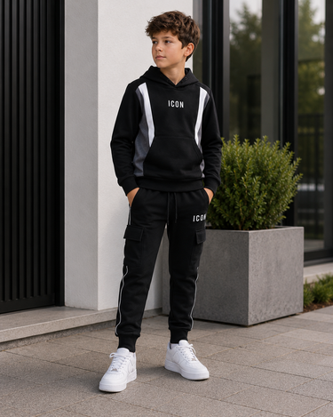 Joggingset met capuchontrui en cargobroek