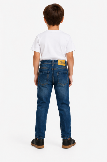 Jongens jeans met ICON-details – blauw