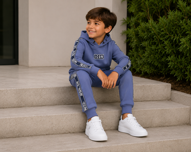 Jongens joggingset met ICON-logo – Paars