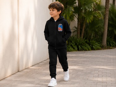 Jongens joggingset met ICON-print – zwart